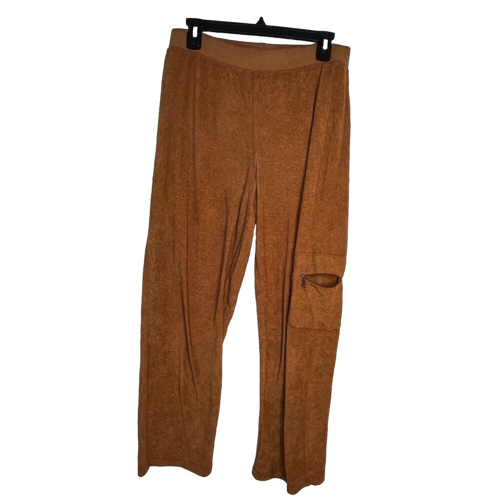 Chicos Spa Brown Cargo Terry Type Pants sz 1 8 m (15)